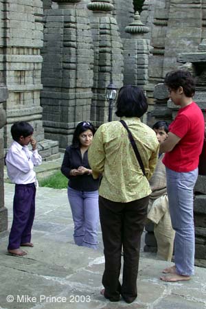Nisha, Srilata & Reshma at Temples, Jageshwar.